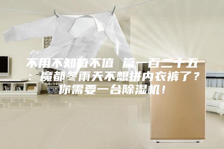不用不知值不值 篇一百二十五：魔都冬雨天不想拼內衣褲了？你需要一臺除濕機！